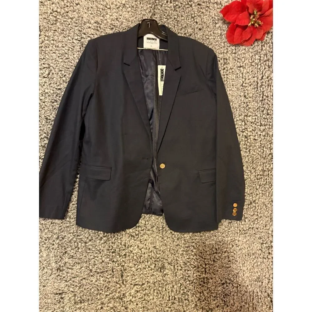 Men's XL Black  Blazer Gold Buttons Formal Classic Fit